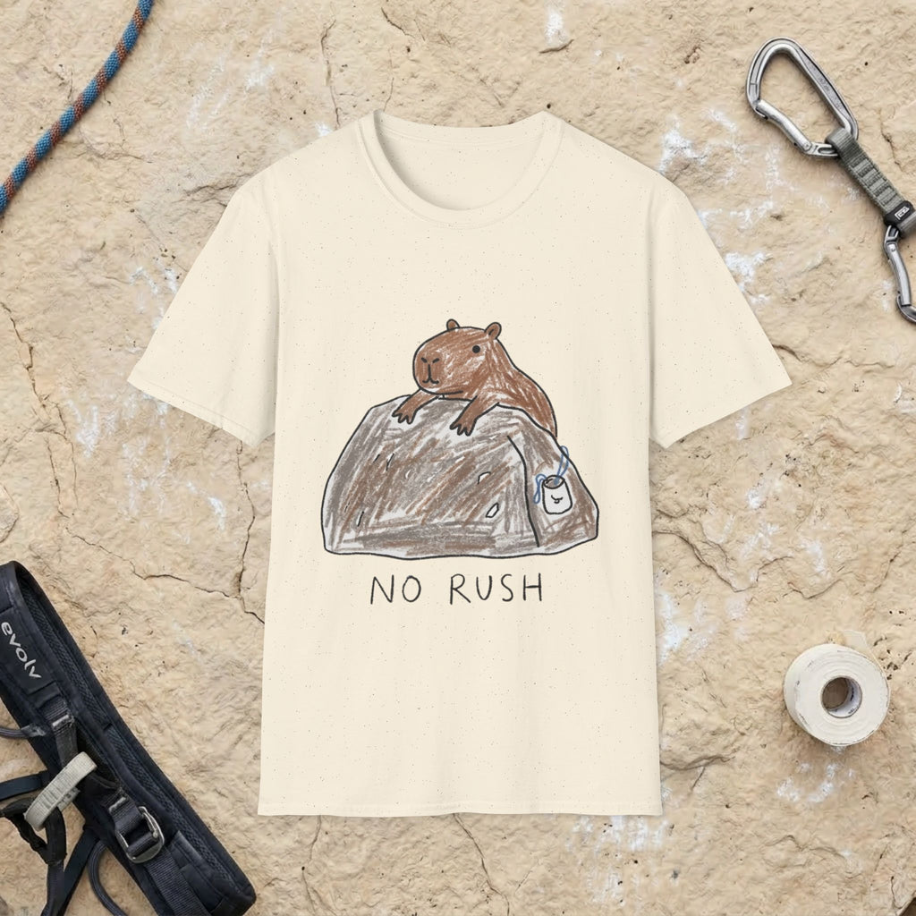 Hand-Drawn Capybara No Rush Tee