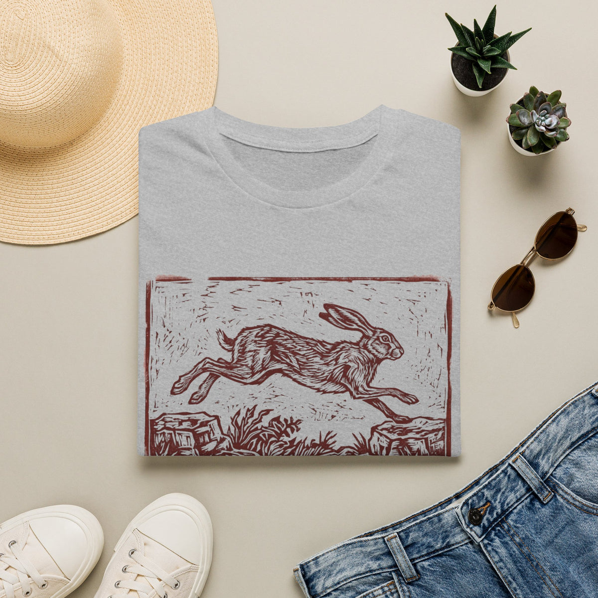 Hare Sending Ukiyo Style T-shirt