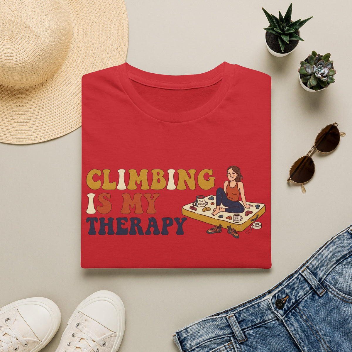 Climbing Is My Therapy T-shirt