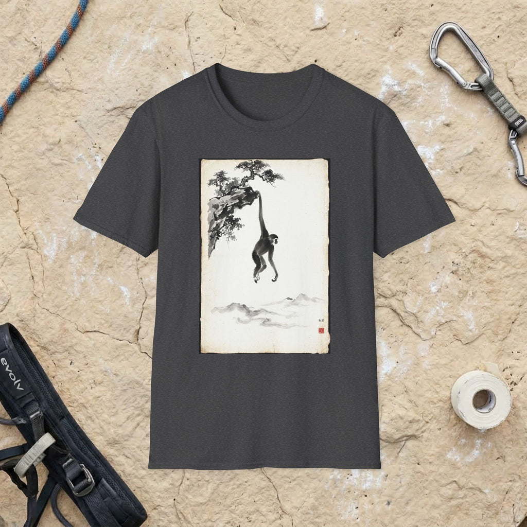 Chinese Ink Gibbon Climbing T-shirt