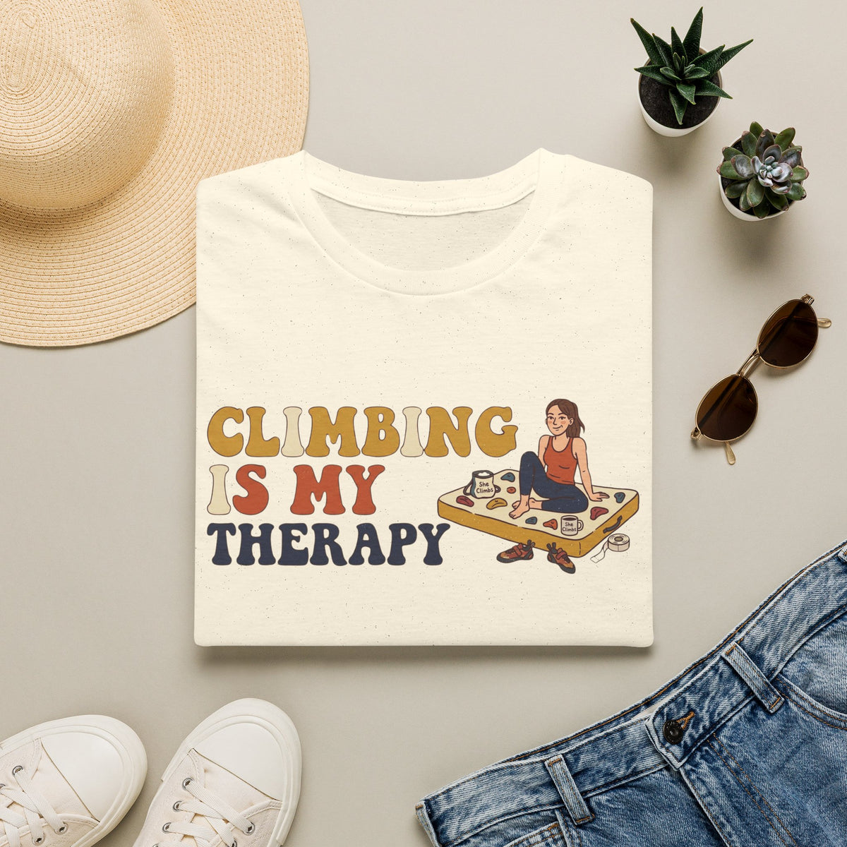Climbing Is My Therapy T-shirt