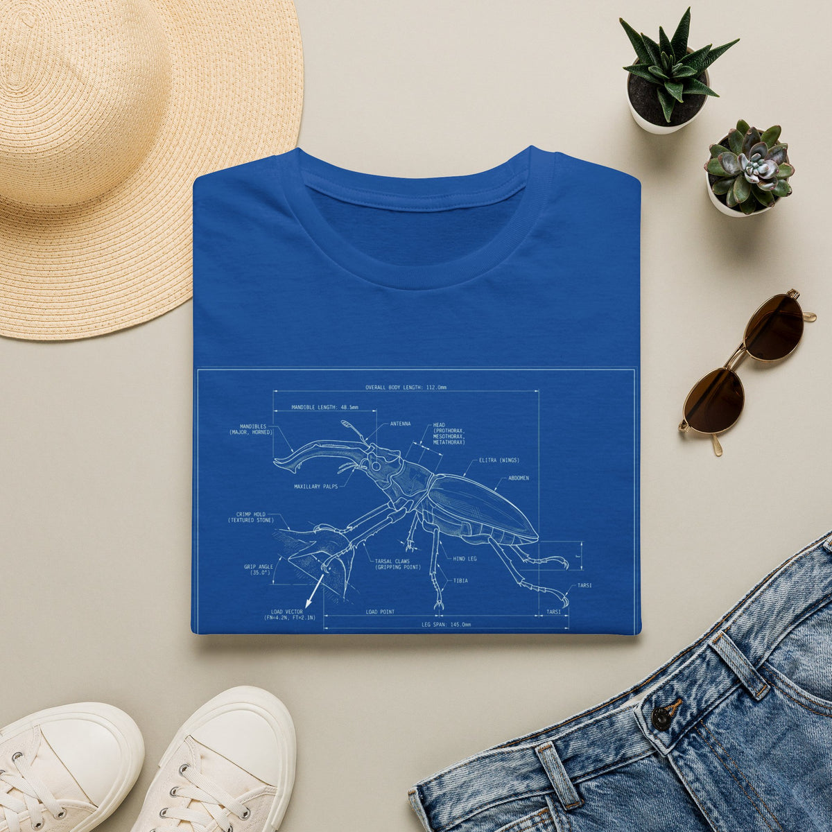 Beetle Structure Blueprint T-shirt