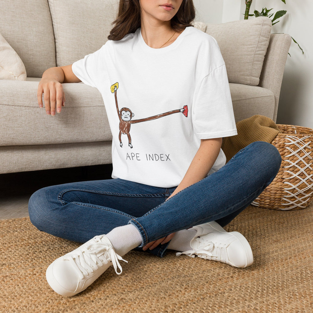 Hand-Drawn Ape Index Solving Tee