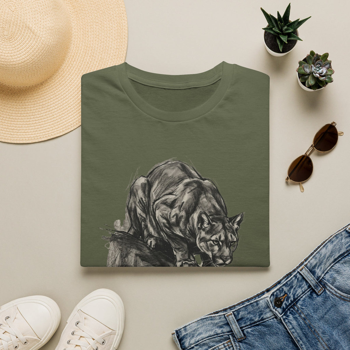 Mountain Lion Sketch T-shirt