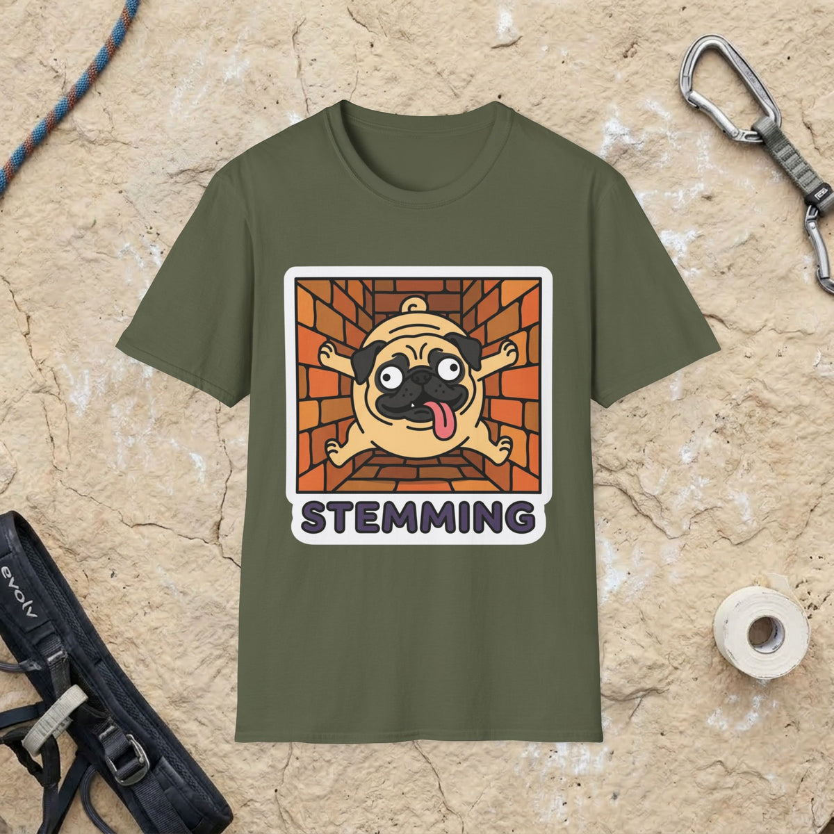 Pug Climbing Chimney T-Shirt