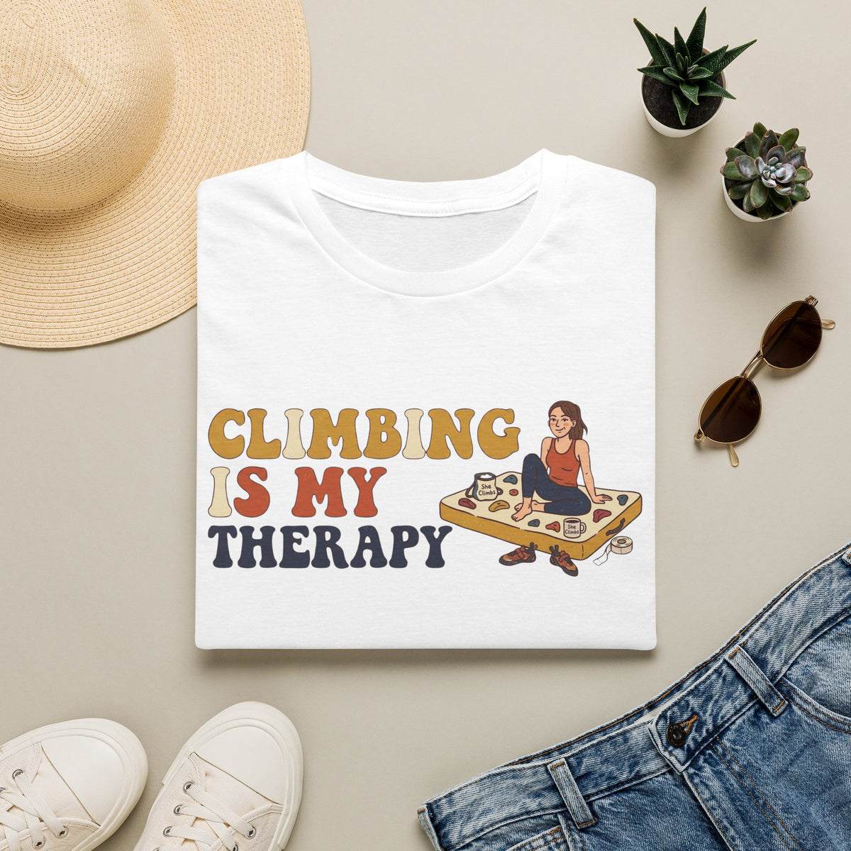 Climbing Is My Therapy T-shirt