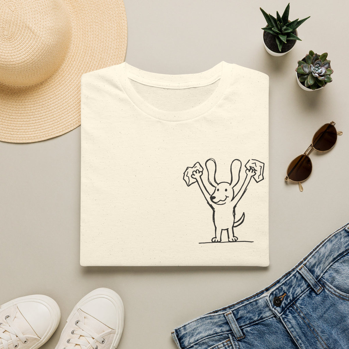 Doggie Holding Jugs T-shirt
