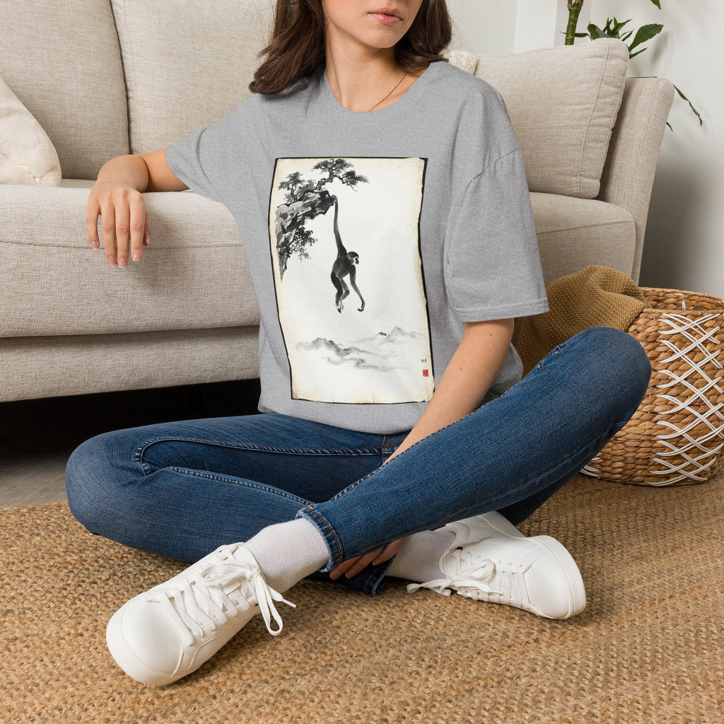 Chinese Ink Gibbon Climbing T-shirt
