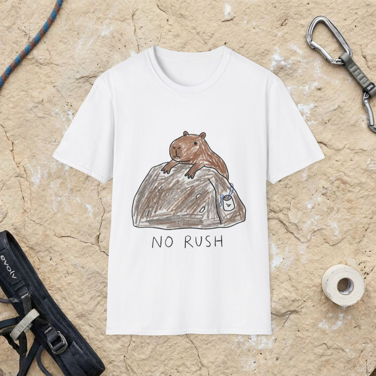 Hand-Drawn Capybara No Rush Tee