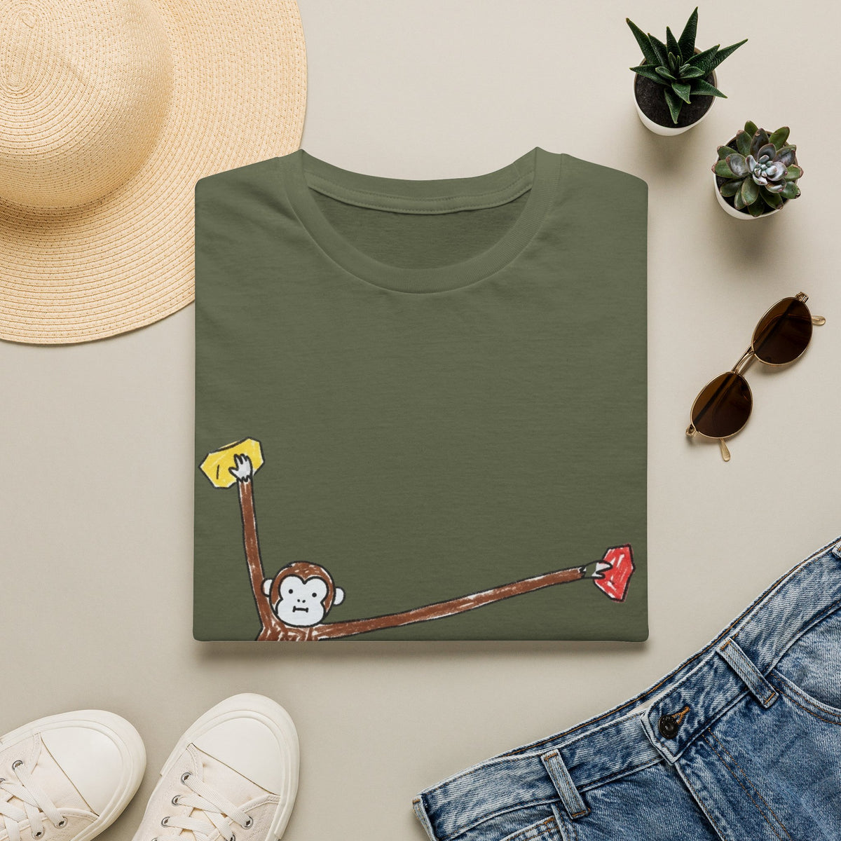 Hand-Drawn Ape Index Solving Tee