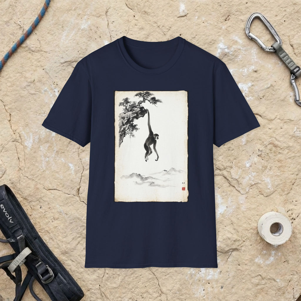 Chinese Ink Gibbon Climbing T-shirt