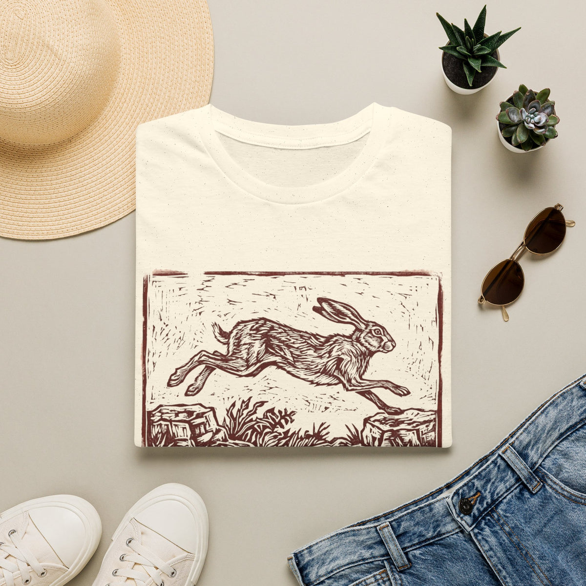 Hare Sending Ukiyo Style T-shirt