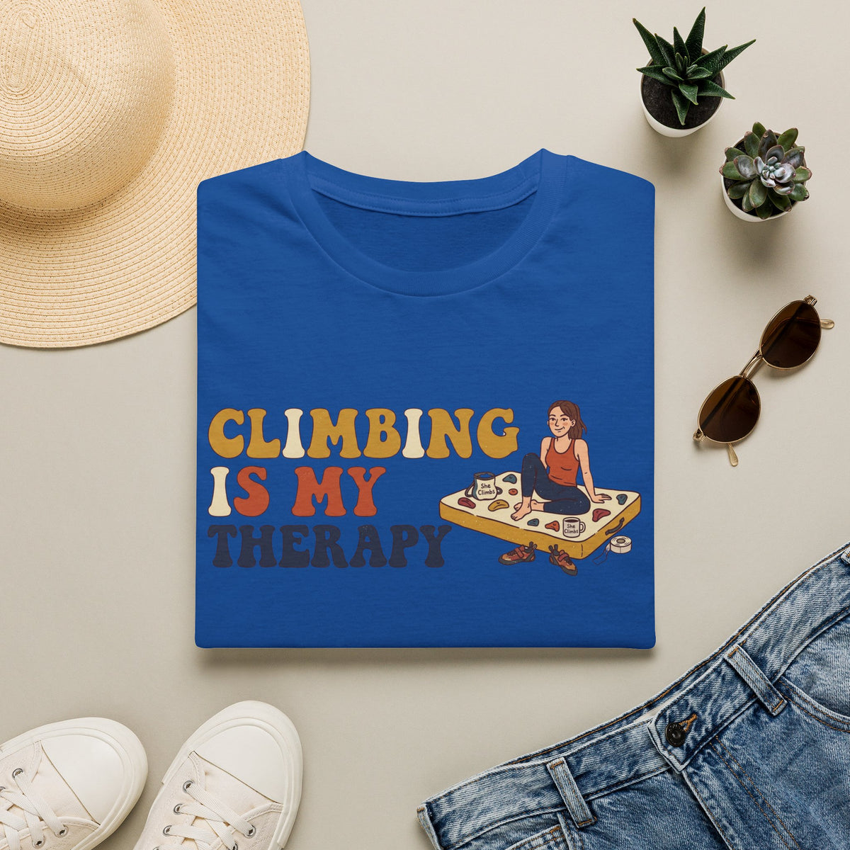 Climbing Is My Therapy T-shirt