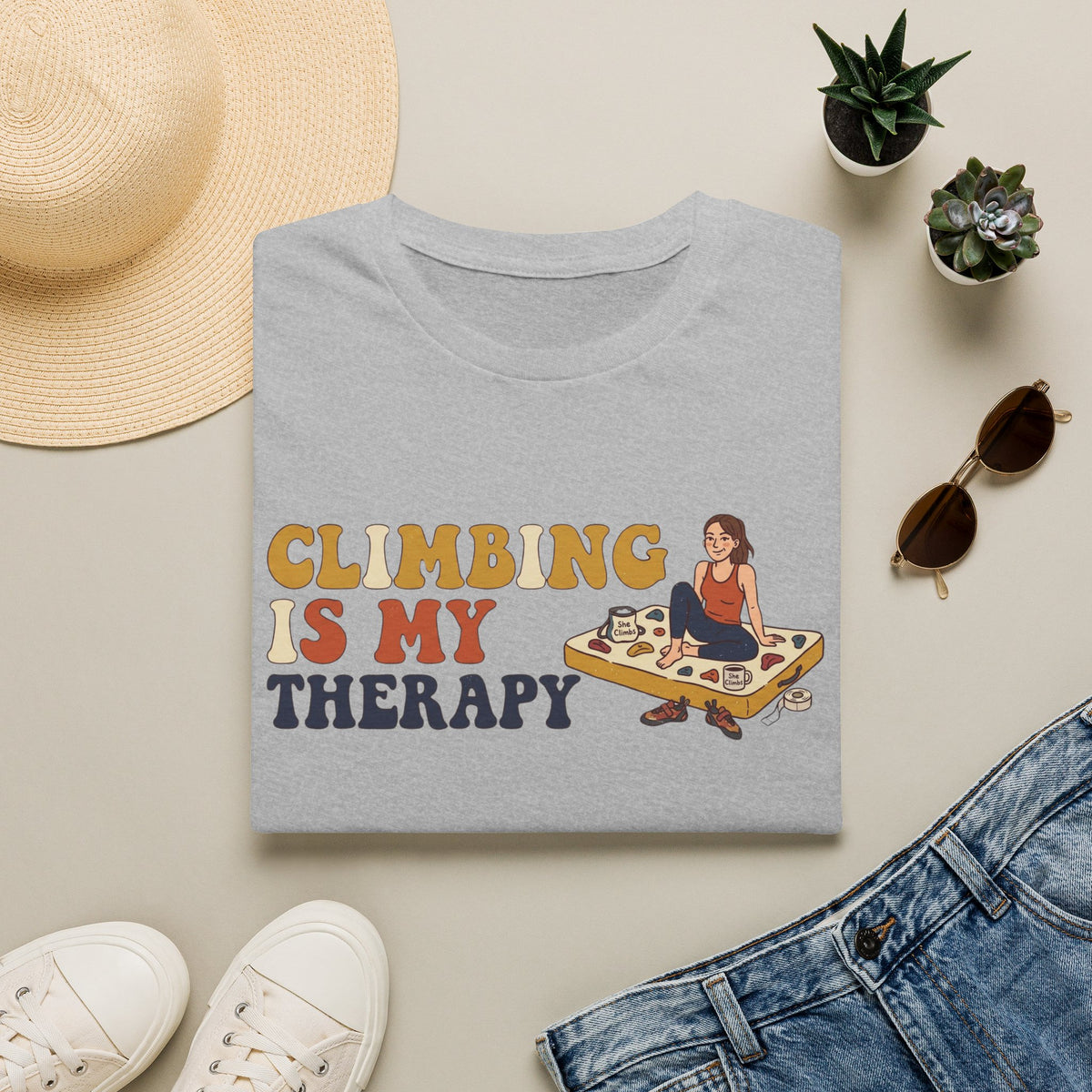 Climbing Is My Therapy T-shirt